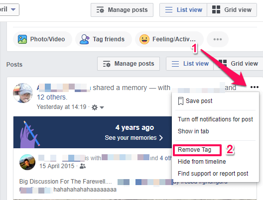 hvordan man fjerner tag fra et Facebook-opslag