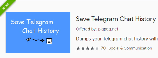 salvar extensão de histórico de bate-papo do telegram