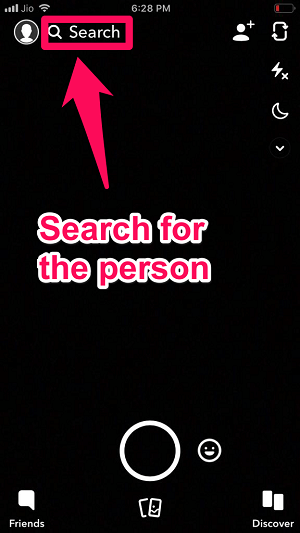 keressen személyt a Snapchaten