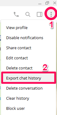 eksportere Telegram chat-historikk