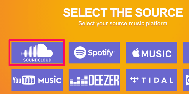 selecione a fonte de música
