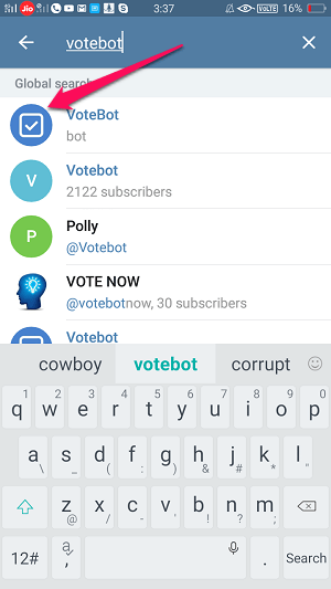 seleccionar robot de votación