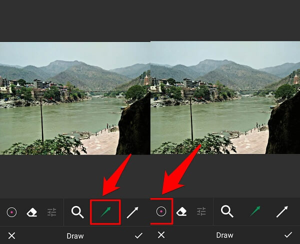 selecting arrow and adjusting color