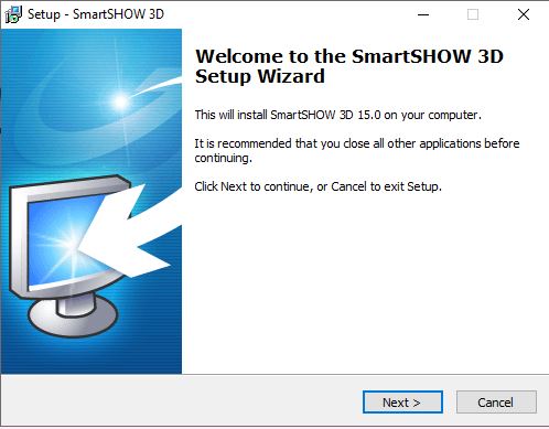 SmartSHOW 3D Windows-oppsett