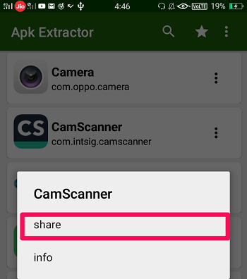 wyślij APK z jednego Androida do drugiego