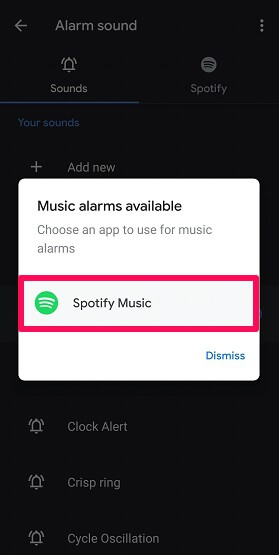 在 Android 上使用 Spotify 歌曲作为闹钟