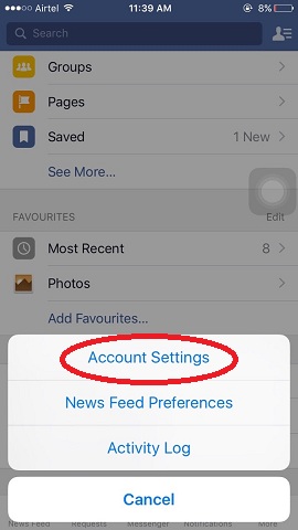 detener la reproducción automática de videos en Facebook iPhone