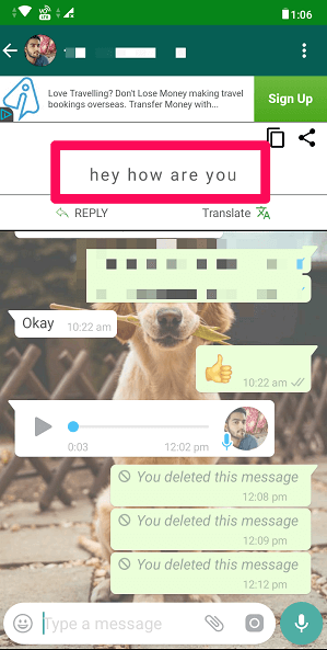 Convertir le message vocal WhatsApp en texte