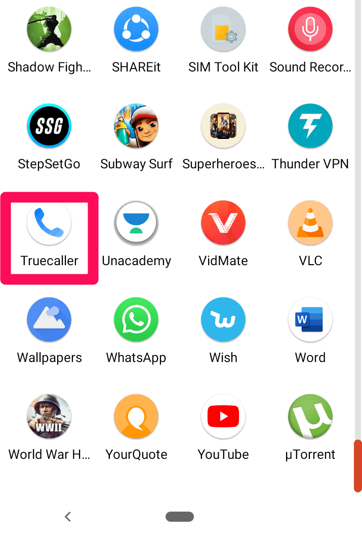icône android truecaller