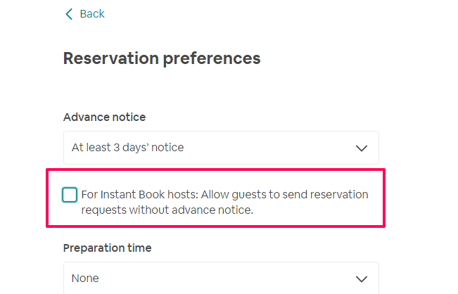turn off instant booking on Airbnb