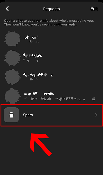 Select the Spam button