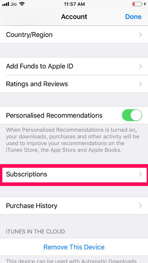 iTunes-előfizetések megtekintése