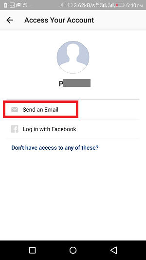 hvad er din Instagram-adgangskode, når du logger ind med Facebook - send e-mail