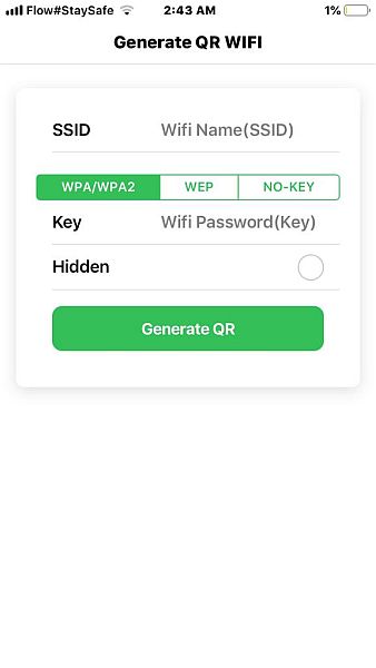 Gere QR Wifi com o aplicativo Wifi QR Code Generator